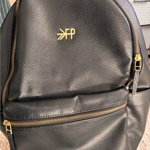 Freshly Picked Black Backpack with Gold Accents